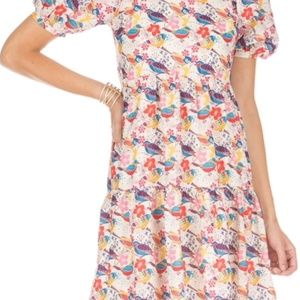 Jade XS Tiered Dress Bird Print NWT